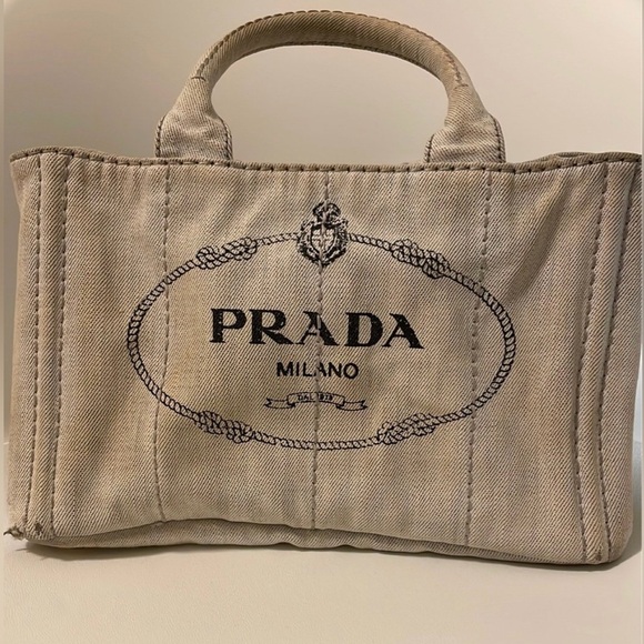 Authentic Prada Canapa Canvas Tote Bag - Picture 2 of 9